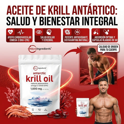 MicroIngredients - Capsulas Krill Oil para la salud cardiovascular