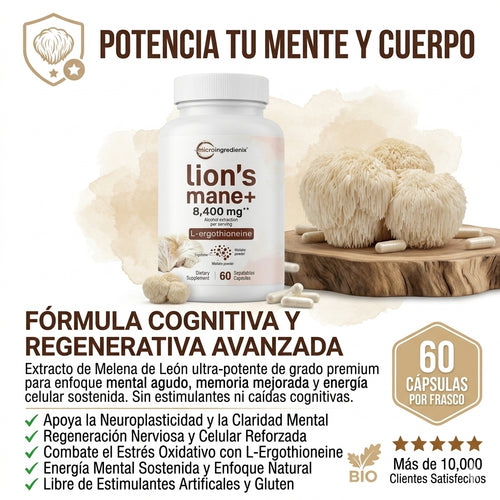 MicroIngredients - Capsulas de Melena de Leon - OFERTA 2X1