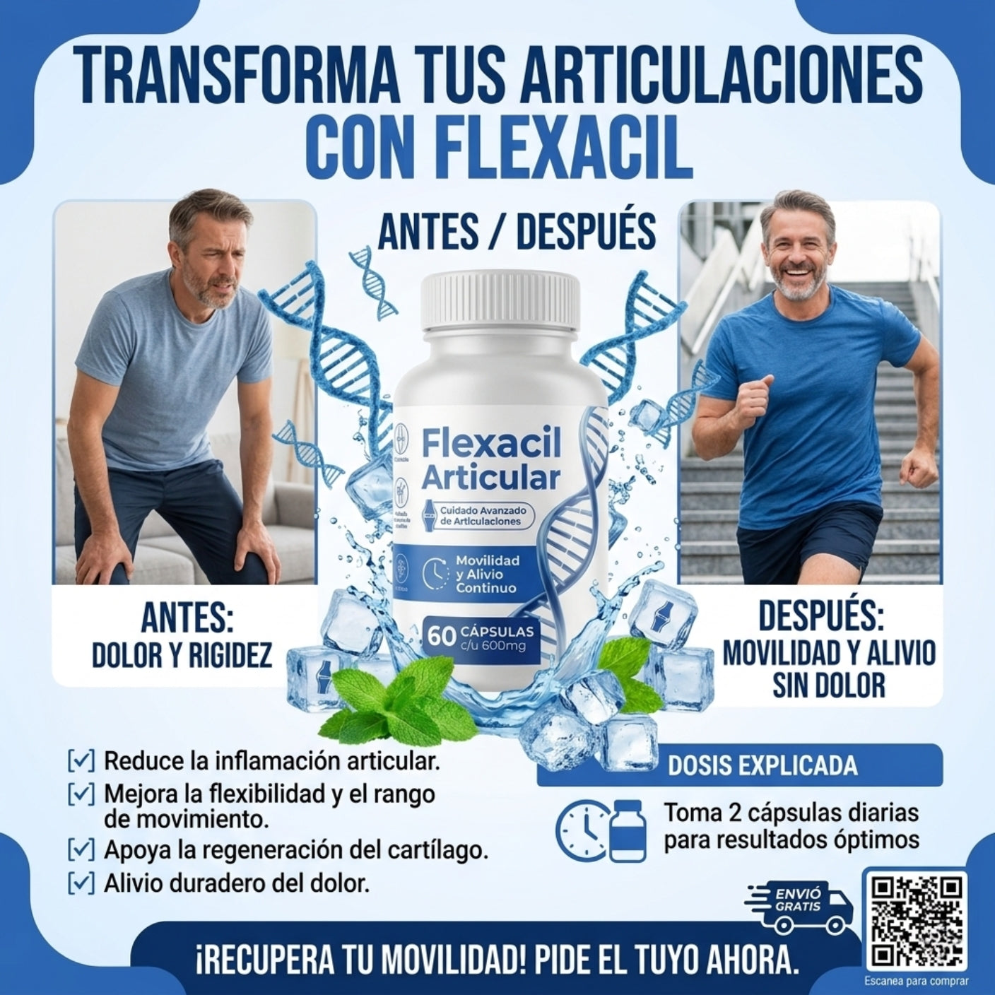 Flexacil - Capsulas para el dolor de articulaciones - Oferta 2X1
