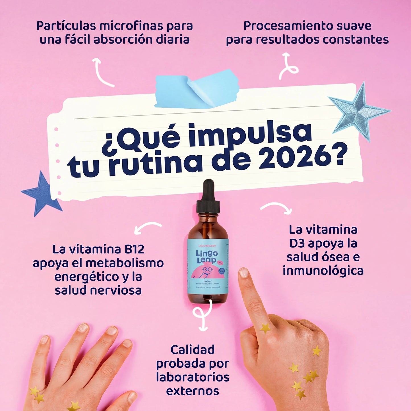 Lingo Leap Gotas con Zeolita + Vitamina B12 Activa y D3 | Gotas sin Azúcar