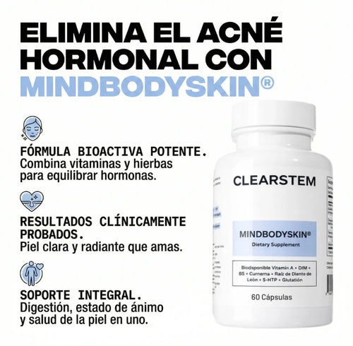 CLEARSTEM - MINDBODYSKIN Suplemento hormonal para el acné - OFERTA 2X1