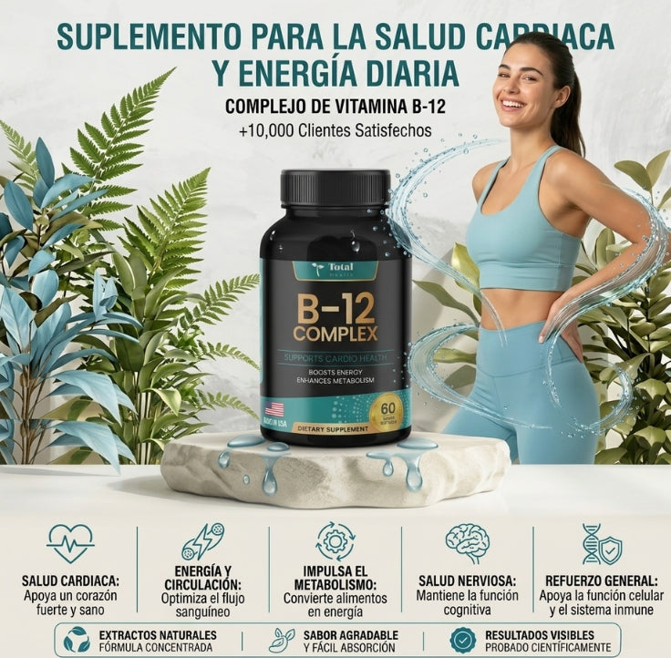 Vitamina B12 Complex, Energía, Vitalidad y Bienestar Diario - OFERTA 2X1