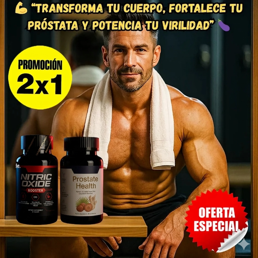 Óxido Nítrico Promax™ + Prostate Health en pack 2x1: Rendimiento, energía y salud masculina